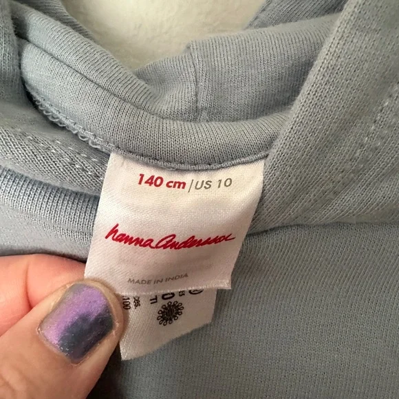 Boys Colorblock Cotton Hoodie by Hanna Andersson Size 10 Blue Yellow Green - Picture 5 of 7